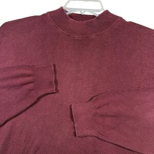 Raffi Mens Mock Neck Long‎ Sleeve Sweater Burgundy Size Large Made in Italy